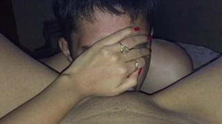 Delhi wife's intimate area pleasured by her husband, resulting in seductive sounds