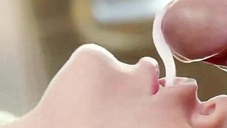 Adorable girls take in cumshots and swallow them happily