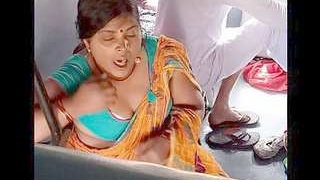 Indian train ride leads to a revealing display of a curvy village woman's bust