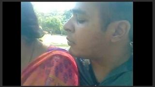 Indian couples enjoying outdoor love in the park