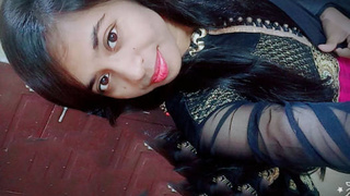 Indian girl and her cousin brother in a combined video collection