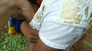 Young woman has outdoor sex with boyfriend