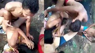 Students filming outdoor sex adventure with friends