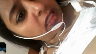 Indian beauty pleasuring herself during a video chat