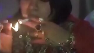 Indian drunk girl dirty talk with smoking smoking
