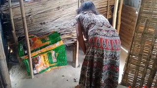 Desi woman's intimate encounter with her spouse in the countryside