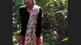 A South Asian couple gets caught in the act of outdoor sex