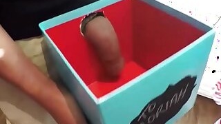Teen chicks getting a surprise. Dicks in the xmas box
