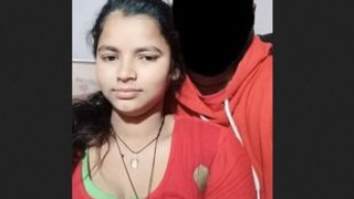 Indian girl with bashful demeanor