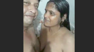 Steamy bath session with small wife and her brother