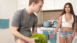 Brother fucks sister instead of watermelon