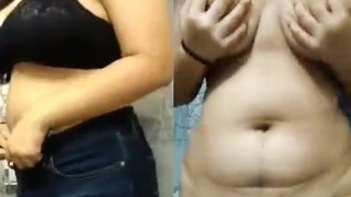 A stunning curvy girl bhabi strips down to nothing