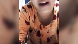 Shy milf Desi shows off her big natural tits for a home xxx video