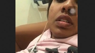 Overweight Indian wife reveals her breasts in a video chat