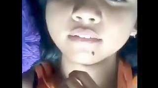 Nepalese girl indulges in solo play
