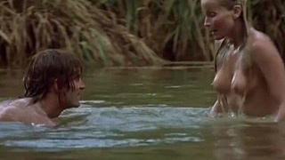 The iconic Bo Derek flaunts her bare buttocks on the shore