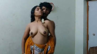 Indian couple engages in standing sex