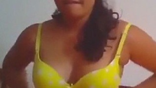 A charming Sri Lankan girlfriend reveals her ample bosom to her partner after dark