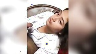 Hot busty cutie with her college friend MMS video