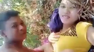 Passionate couple engages in intense sex amidst the wilderness of the jungle