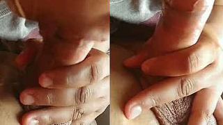 Indian girlfriend serenades while performing oral sex