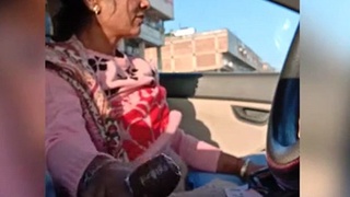 Desi girl Randi's naughty chat in a car