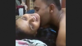 Indian aunty's sensual kissing and oral stimulation