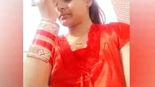 Freshly wedded couple's intimate video call