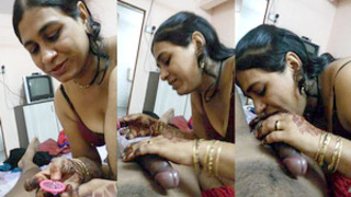 Shabnam, a naughty Indian housewife, performs a sensual oral sex act