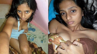 Neha, an Indian wife, performs a footjob on her African partner