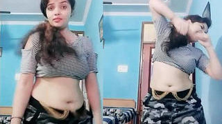 Anuradha flaunts her curvy belly button in seductive video