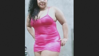 Indian plus-size woman pleasuring herself