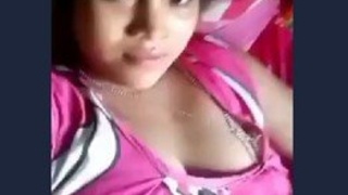 Indian wife with big breasts showcasing her beauty