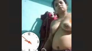 Boudi reveals cleavage during video call