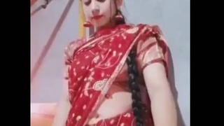 Indian wife seductively poses for video