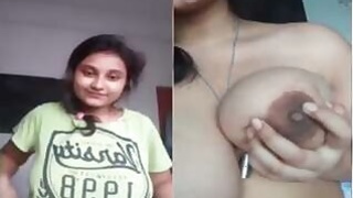 Horny Indian Girl likes to suck Her Big Boobs and show Her Wet Pussy Part 1