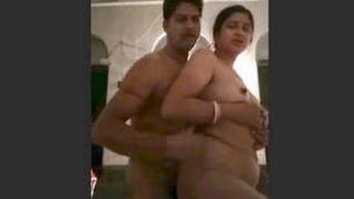 Indian wife and husband's sensual intimacy at home