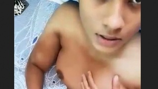 Fresh homemade video of a young girl's unshaven lower lips