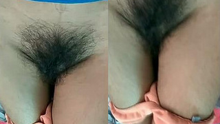 Indian wife reveals her hairy and moist vagina
